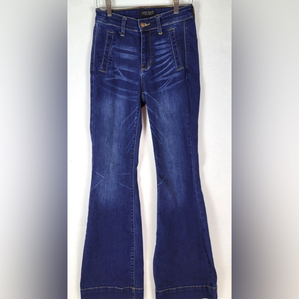 Judy Blue Flare Mid Rise Jeans 0/24 Wide Leg (24x31)